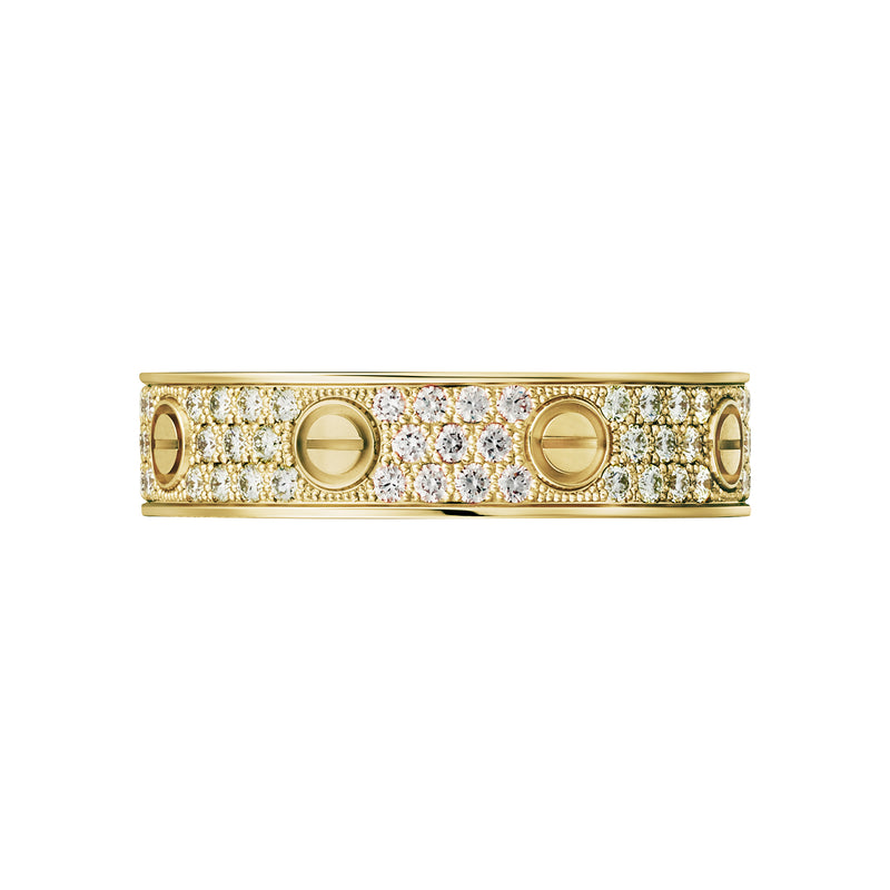 LOVE Wedding Band, Yellow Gold, Diamonds