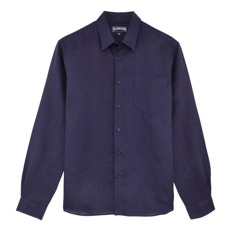 Men Linen Shirt Solid