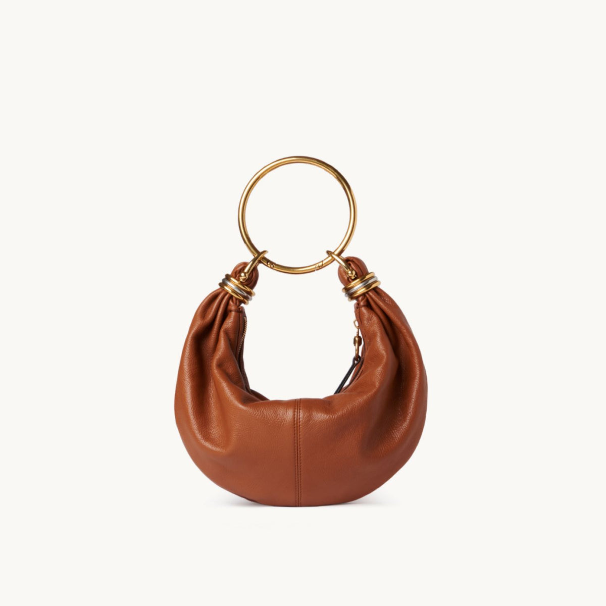 Small Bracelet Hobo bag in grained leather