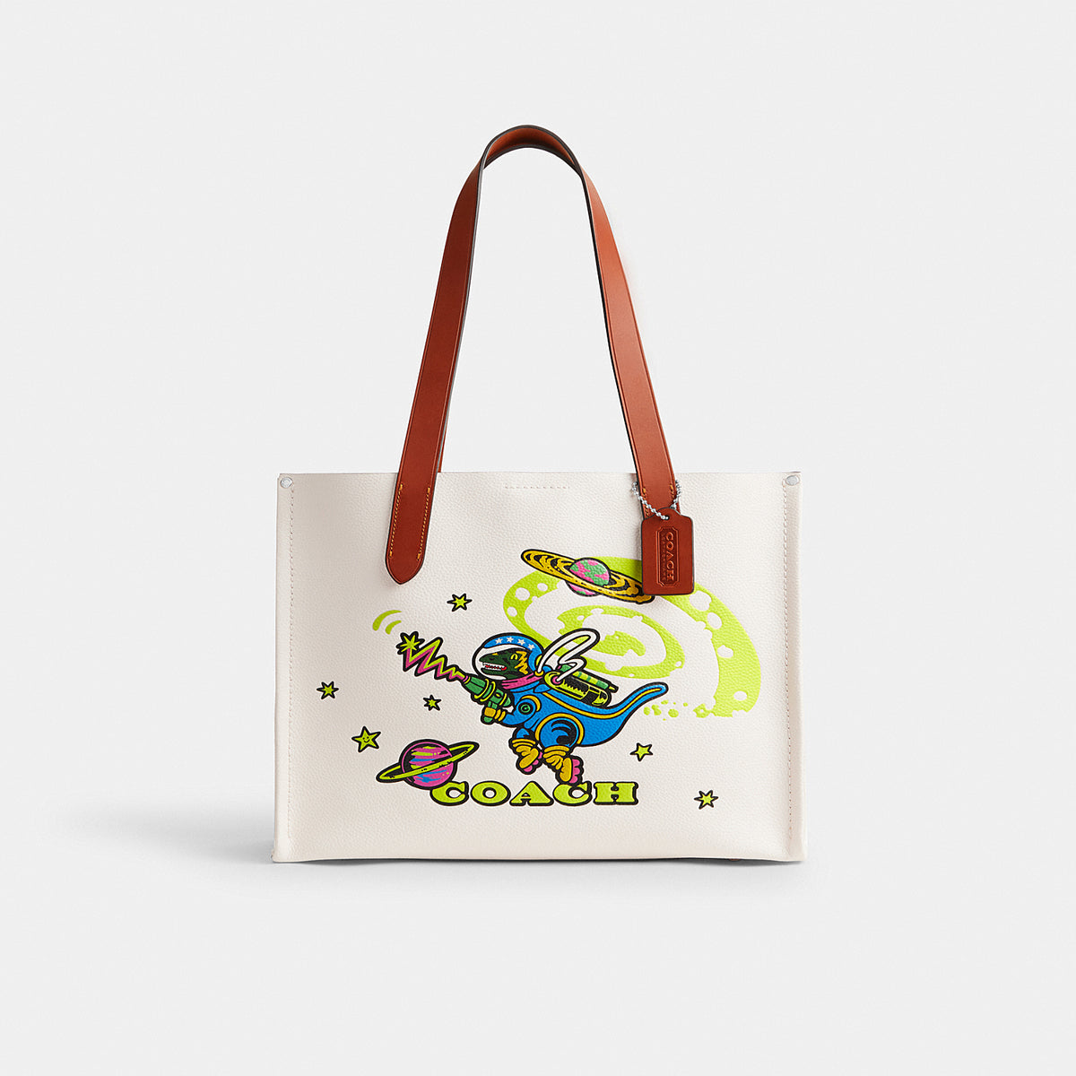 Cosmic Coach Relay Tote 34 in Pebble Leather with Rexy Graphic