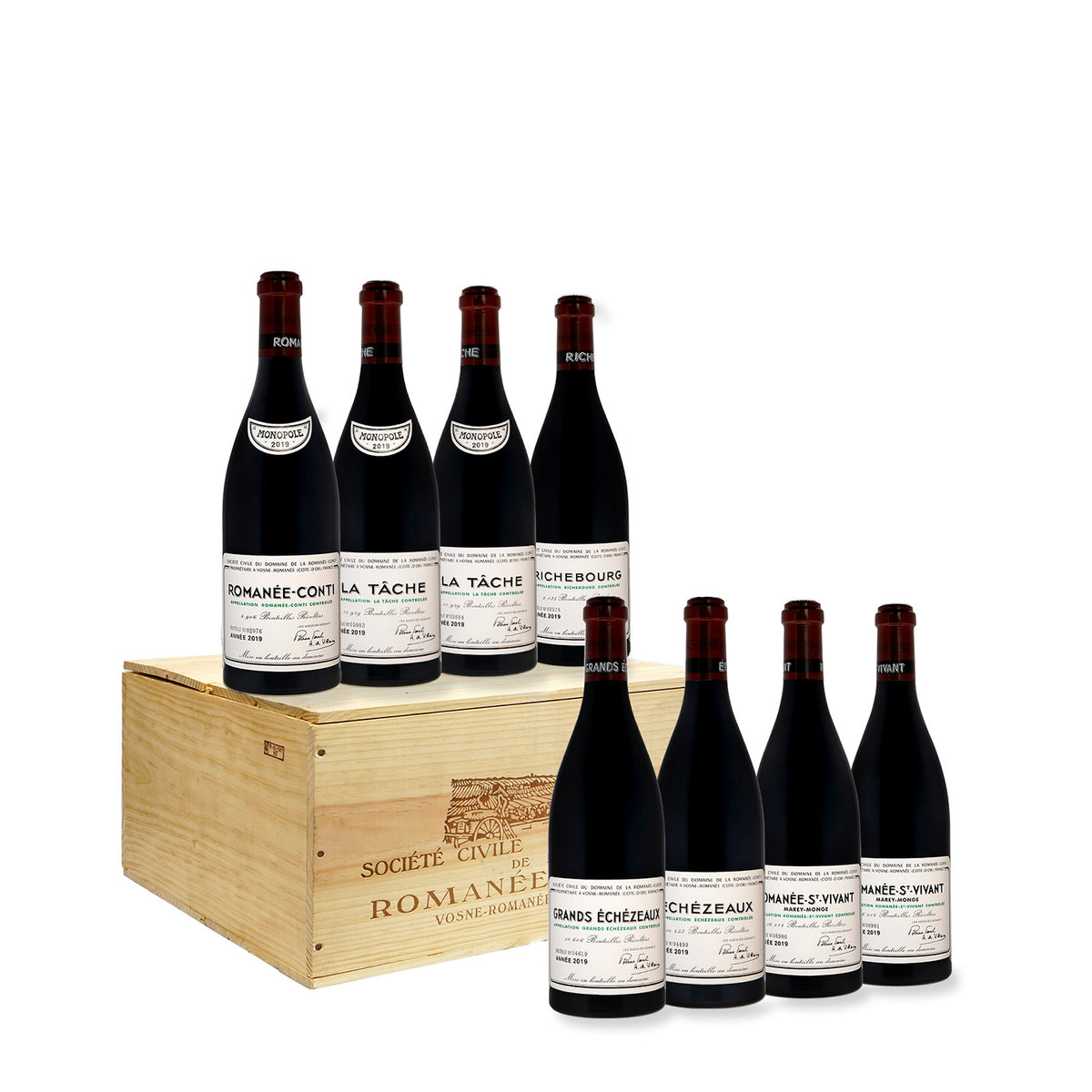 DRC Assortment 8 bottles (1RC 2LT 1R 2RSV 1GE 1E) 2019