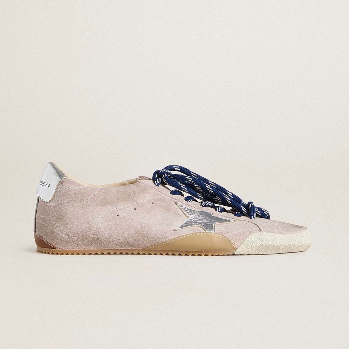 Women's True-Star In Pastel Pink Suede With Silver Star And Heel Tab