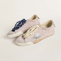 Women's True-Star In Pastel Pink Suede With Silver Star And Heel Tab