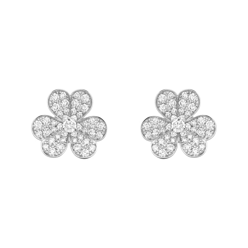 Frivole Earrings, White Gold, Diamonds Paved, Small Model