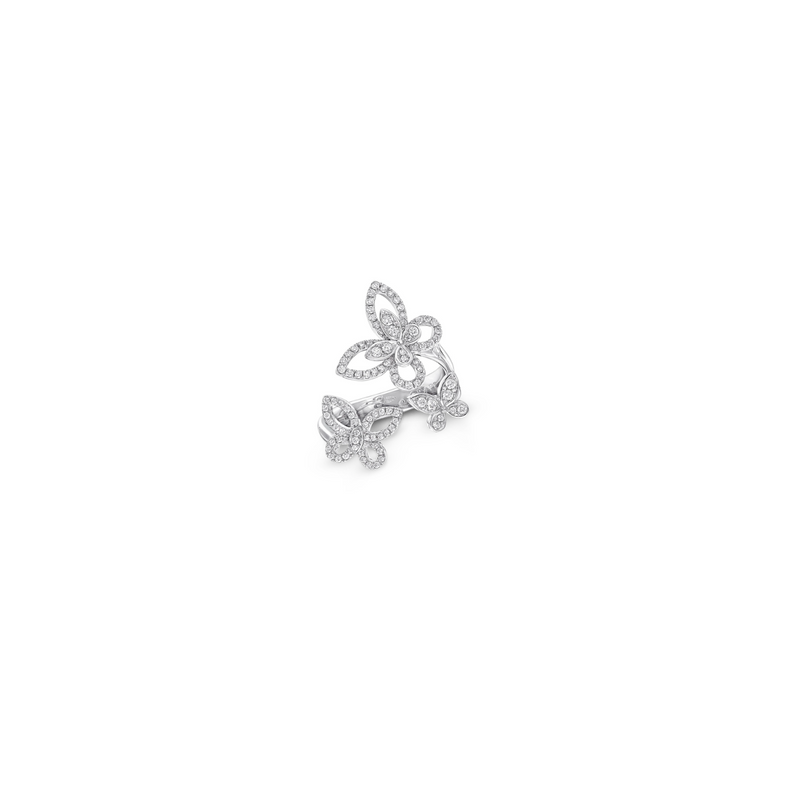 Butterfly Silhouette Collection diamond dual finger ring