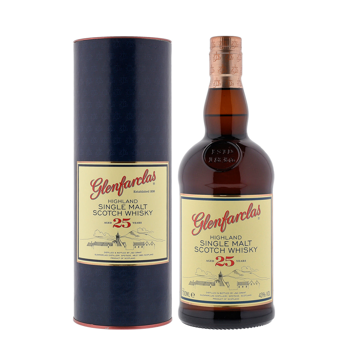 Glenfarclas 25 Year Old Single Malt Whisky 700ml w/cylinder