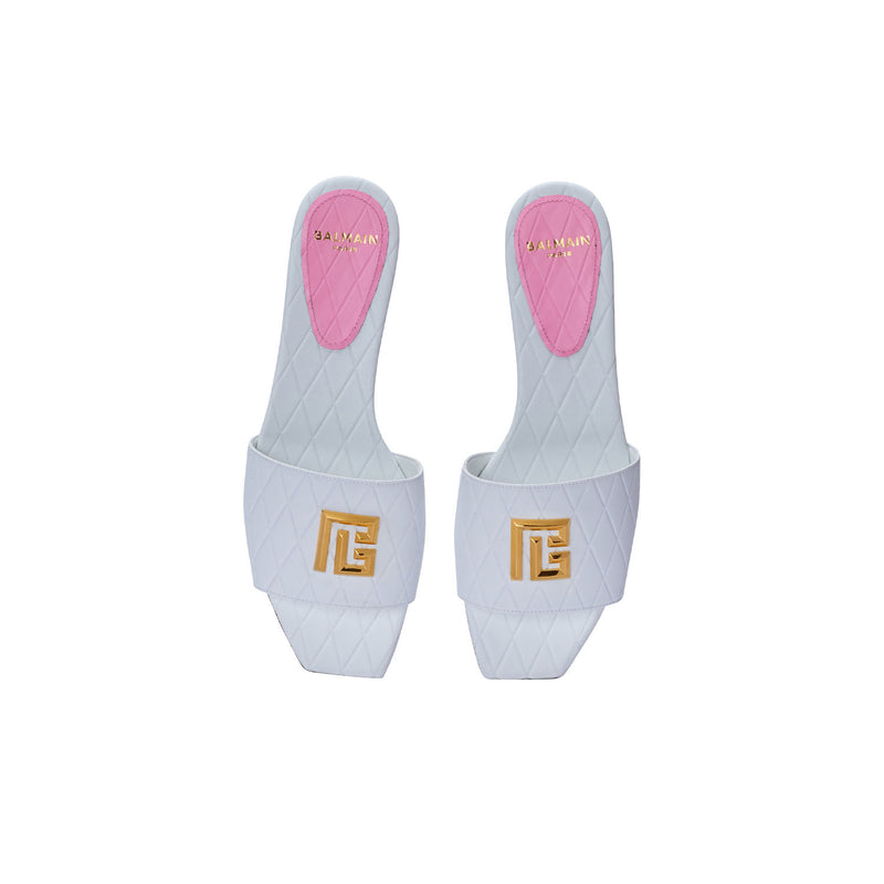 Dafne Calfskin Mules with Embossed Diamond