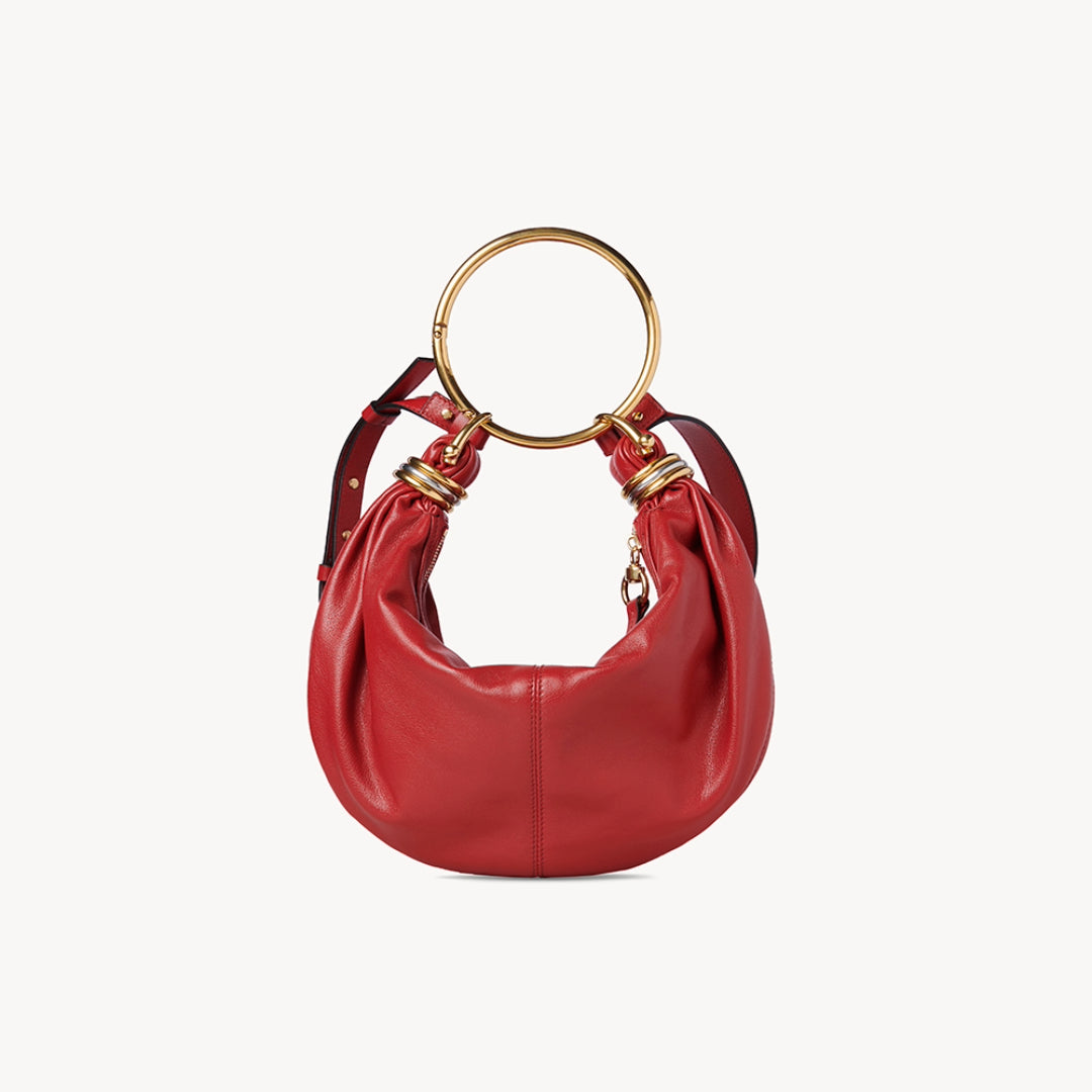 Small Bracelet Hobo bag in grained leather