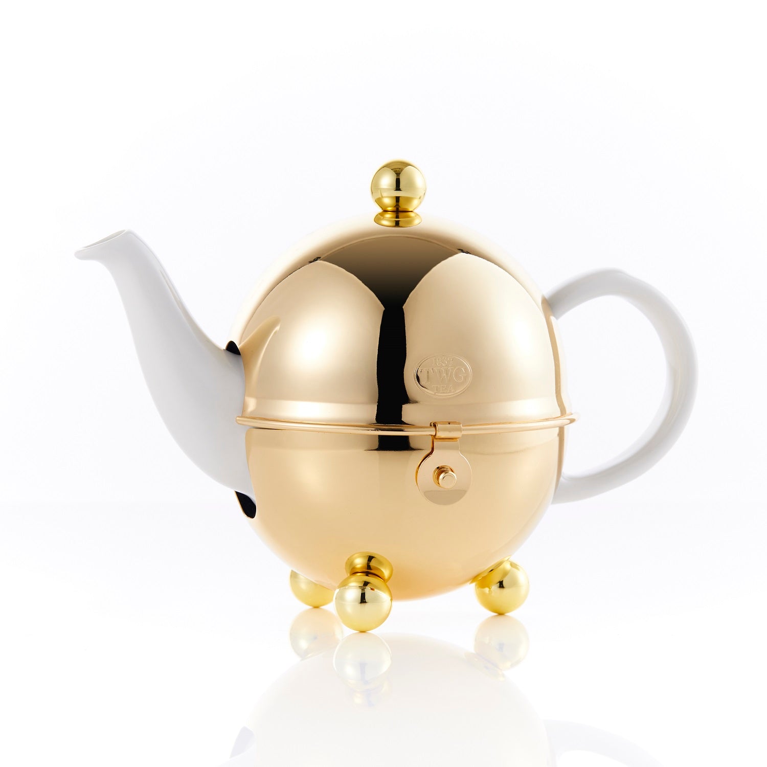 Jazz Gold Design Teapot in White (500ml)