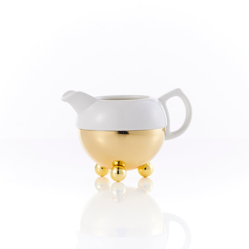 Jazz Gold Design Creamer in White