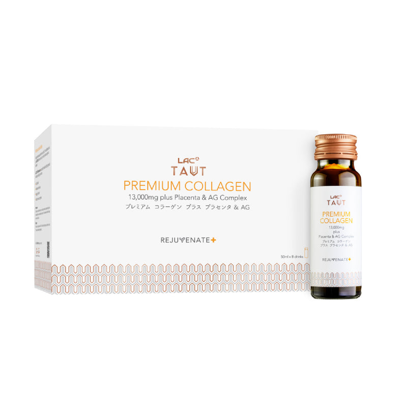 LAC Taut® Rejuvenate+ Premium Collagen 13,000mg plus Placenta & AG Complex (8 bottles)