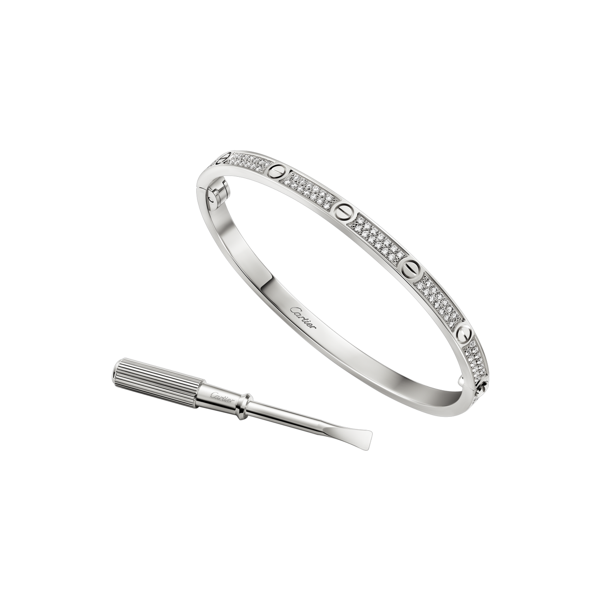 LOVE bracelet, Small Model, White Gold, Diamonds