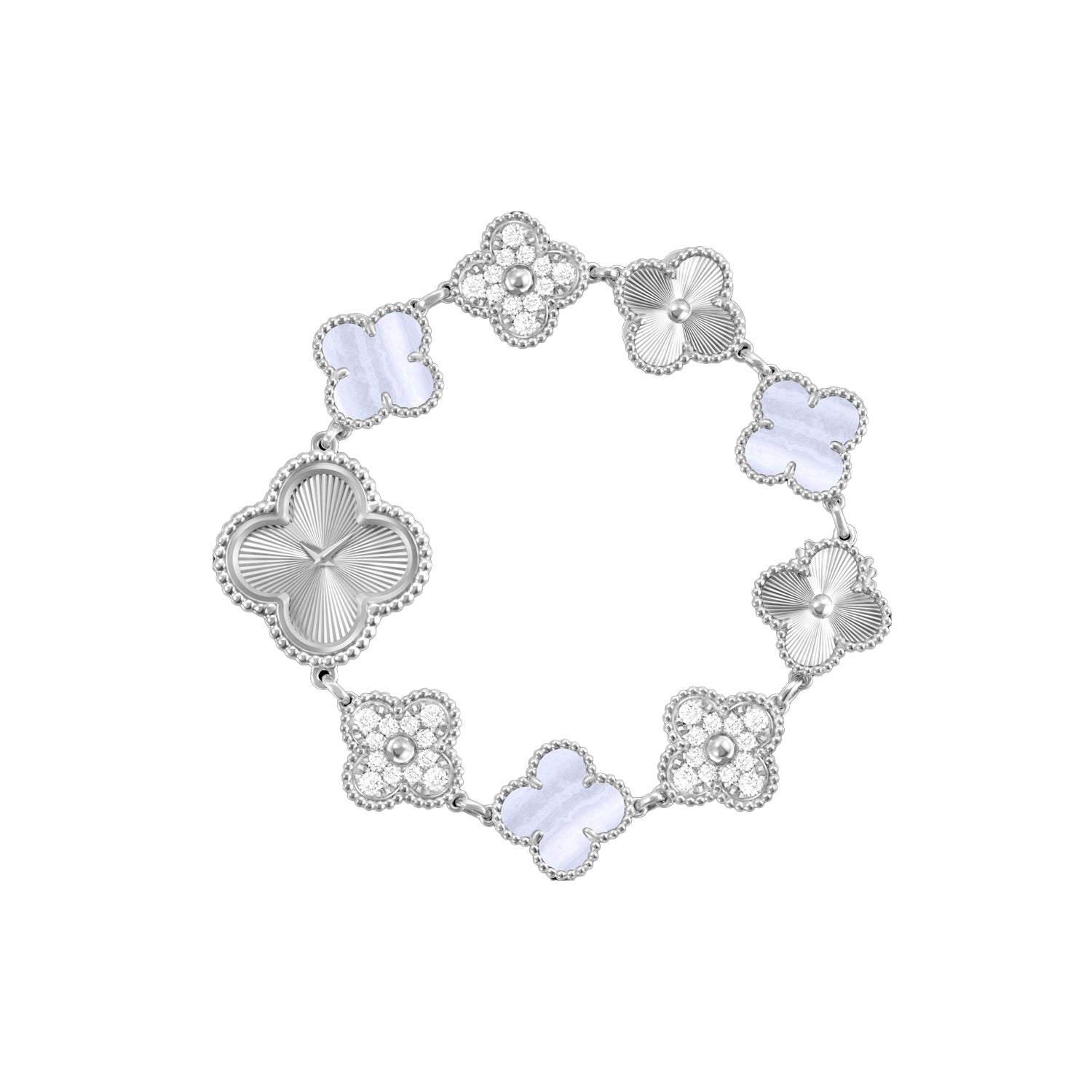 Sweet Alhambra Watch Guilloché White Gold