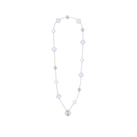 Magic Alhambra Transformable Long Necklace White Gold