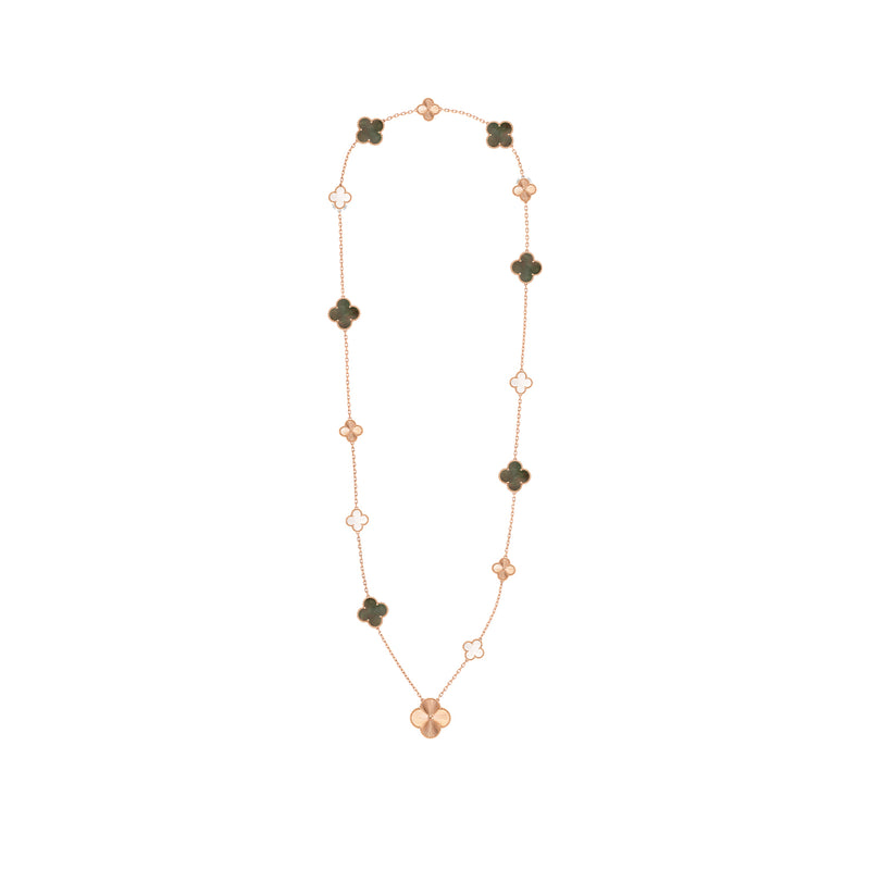 Magic Alhambra Transformable Long Necklace Rose Gold