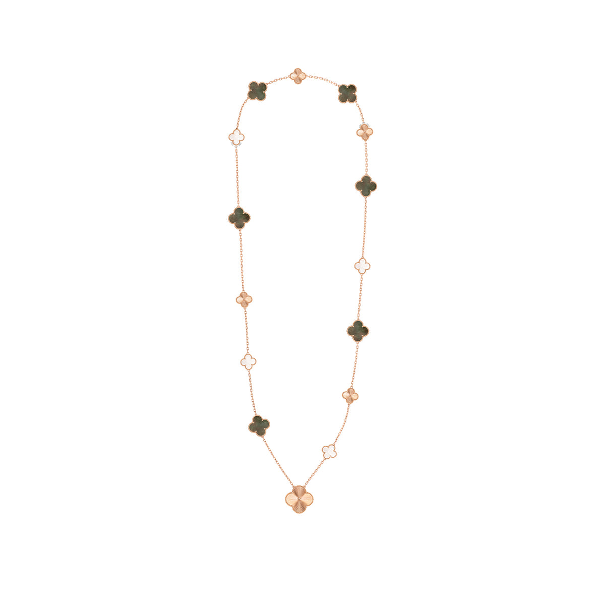 Magic Alhambra Transformable Long Necklace Rose Gold