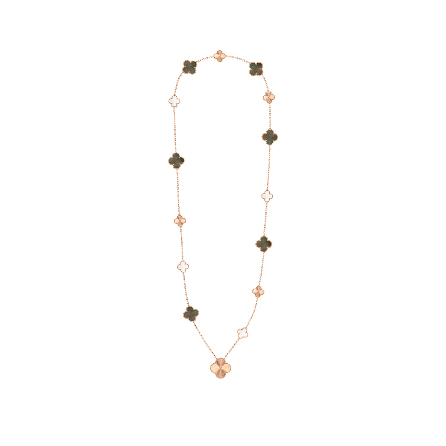 Magic Alhambra Transformable Long Necklace Rose Gold