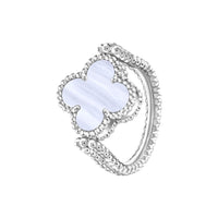 Vintage Alhambra Reversible Ring White Gold