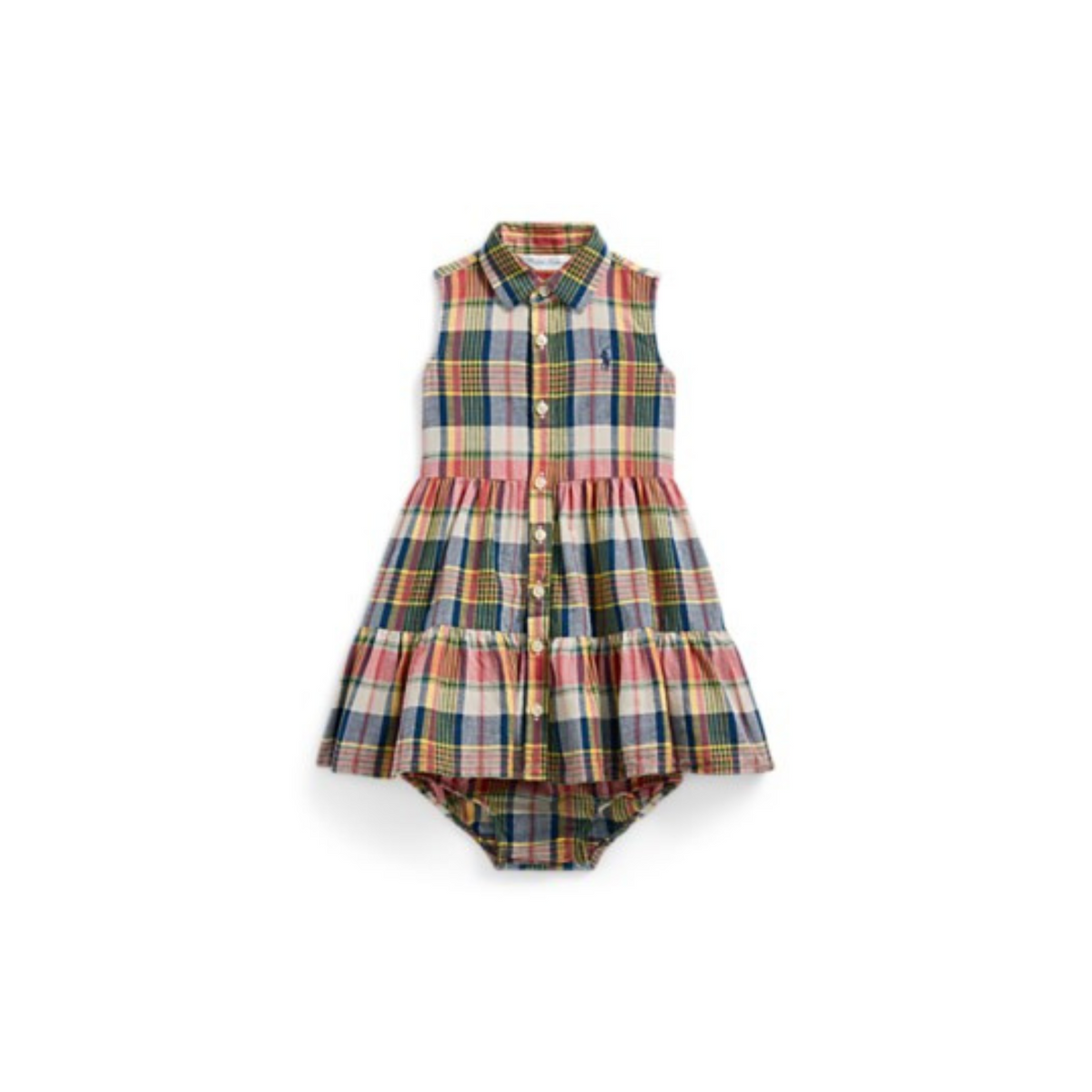 Plaid Cotton Madras Shirtdress & Bloomer