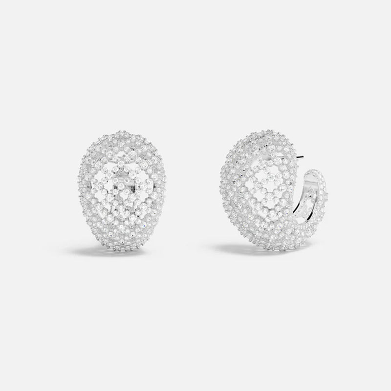 Maille Rivet Pavé Earrings Medium
