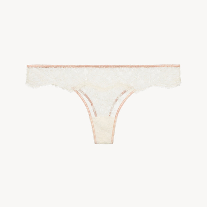 POESIA Thong with Leavers Lace