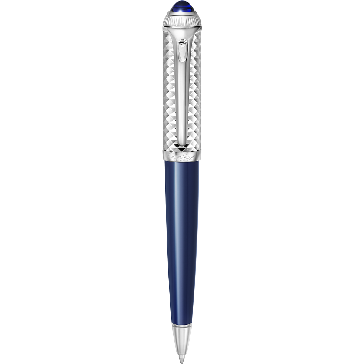 R de Cartier Ballpoint Pen, Embossed Metal, Composite, Palladium Finish