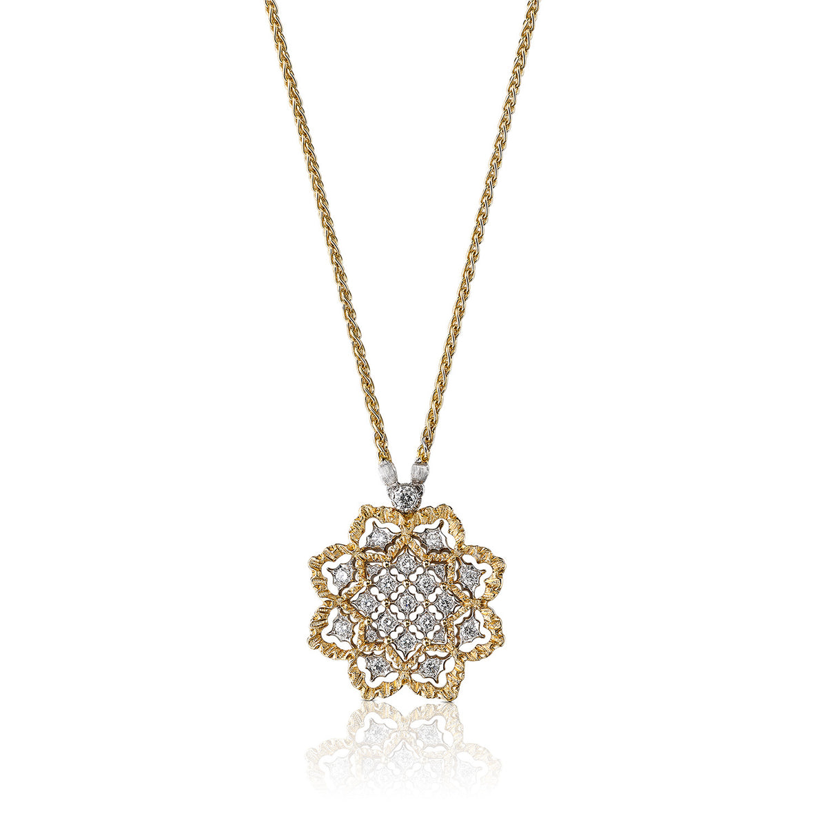 Pendant Rombi Y/W Gold Diamond
