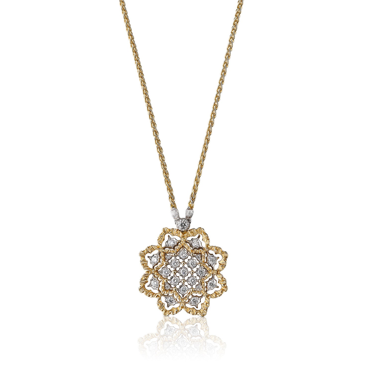 Pendant Rombi Y/W Gold Diamond