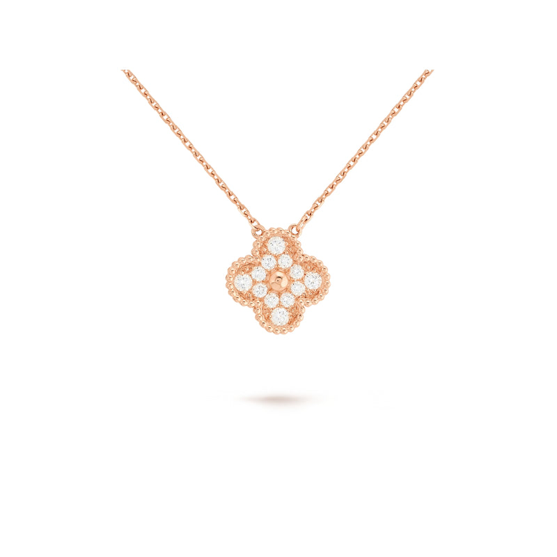Pendant, Alhambra Vintage, Pink Gold, Diamonds