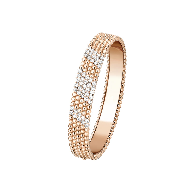 Perlée Diamonds 5 rows Bracelet, Pink Gold