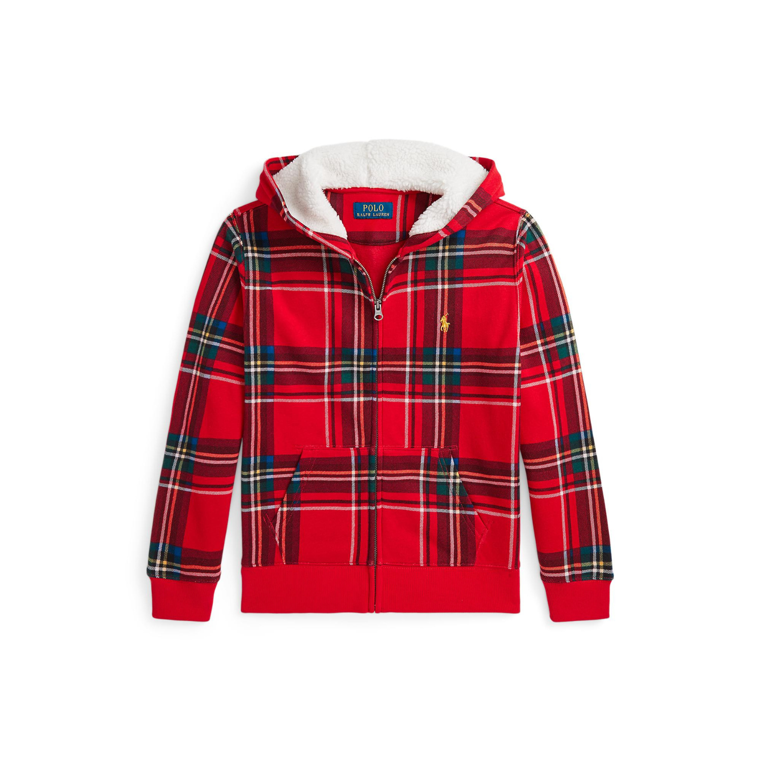 Plaid Fleece Full-Zip Hoodie