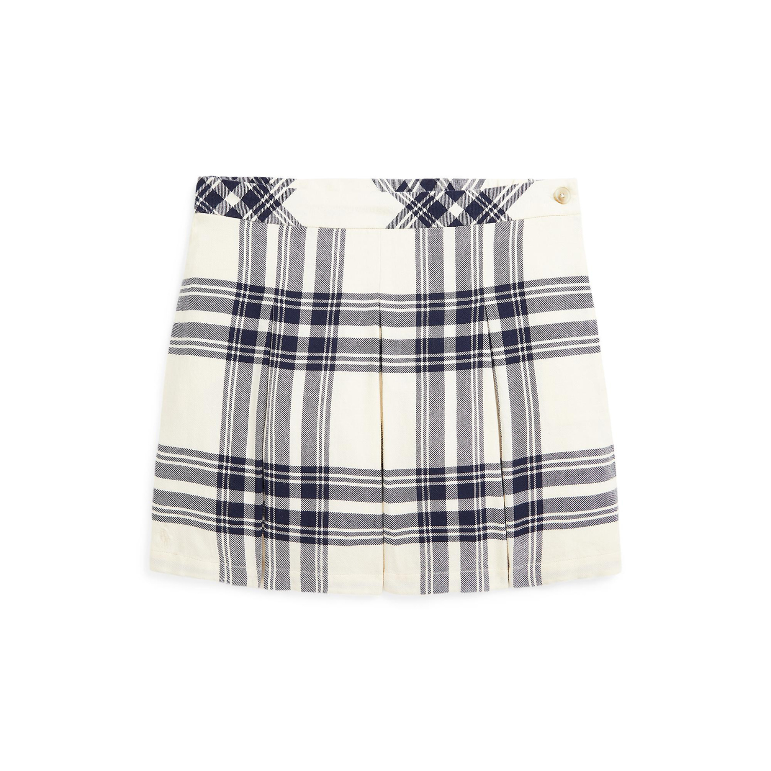 Plaid Pleated Cotton Twill Culotte Short