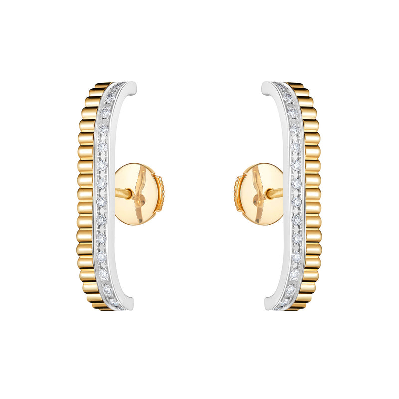 Stud Earrings Quatre Radiant Edition YG WG Diamonds