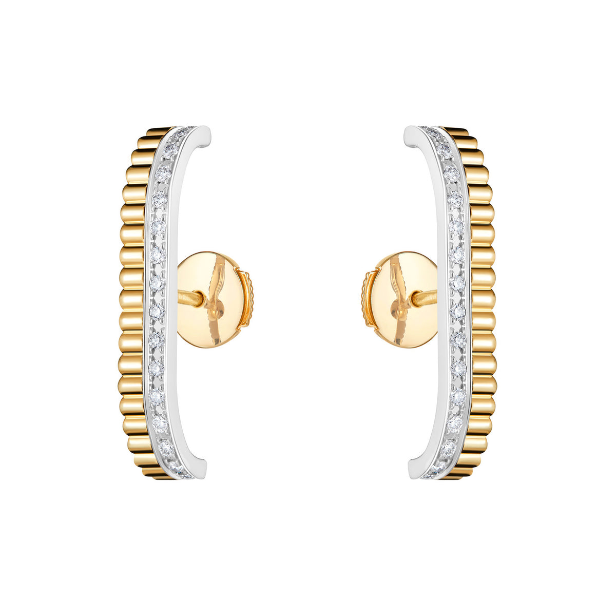 Stud Earrings Quatre Radiant Edition YG WG Diamonds