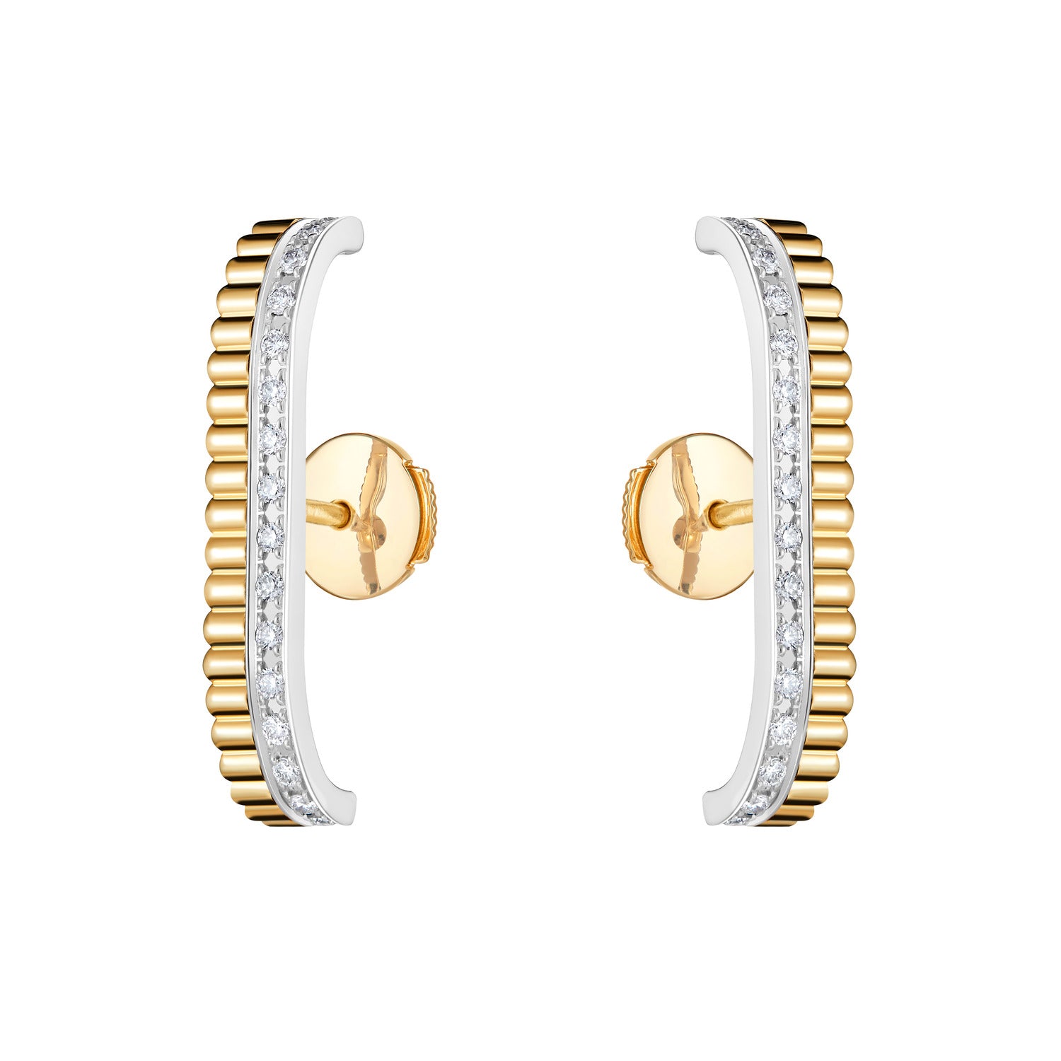 Stud Earrings Quatre Radiant Edition YG WG Diamonds