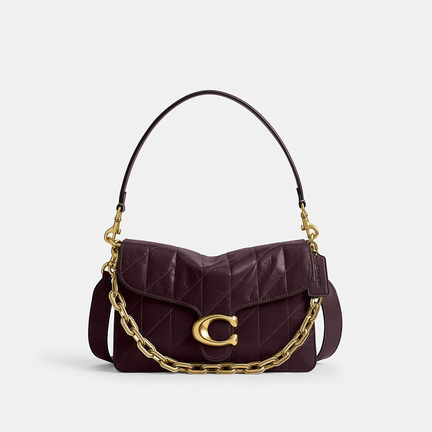 Quilted Glazed Leather Tabby Shoulder Bag with Chain