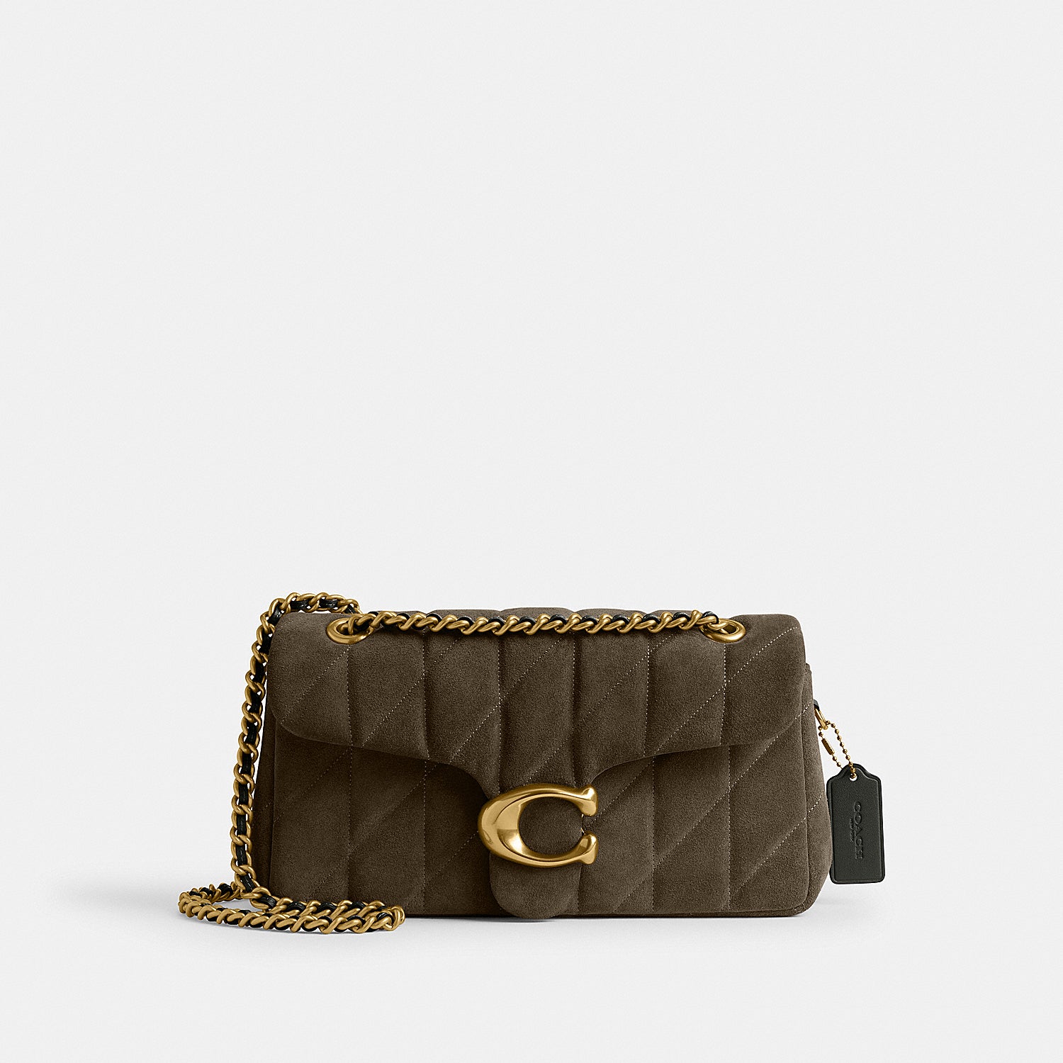 Quilted Suede Tabby Shoulder Bag 26 with Chain