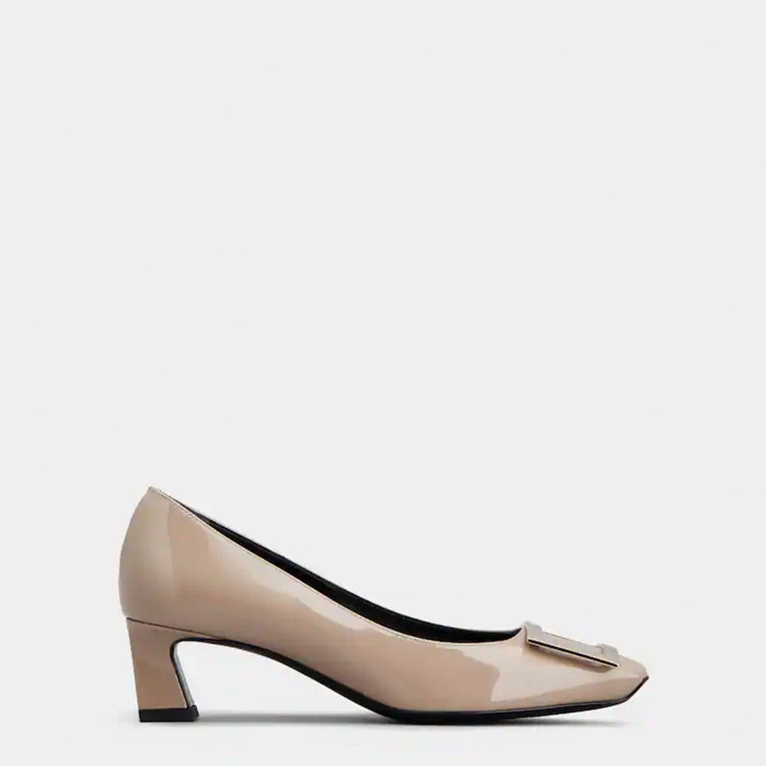 Trompette Metal Buckle Pumps in Patent Leather