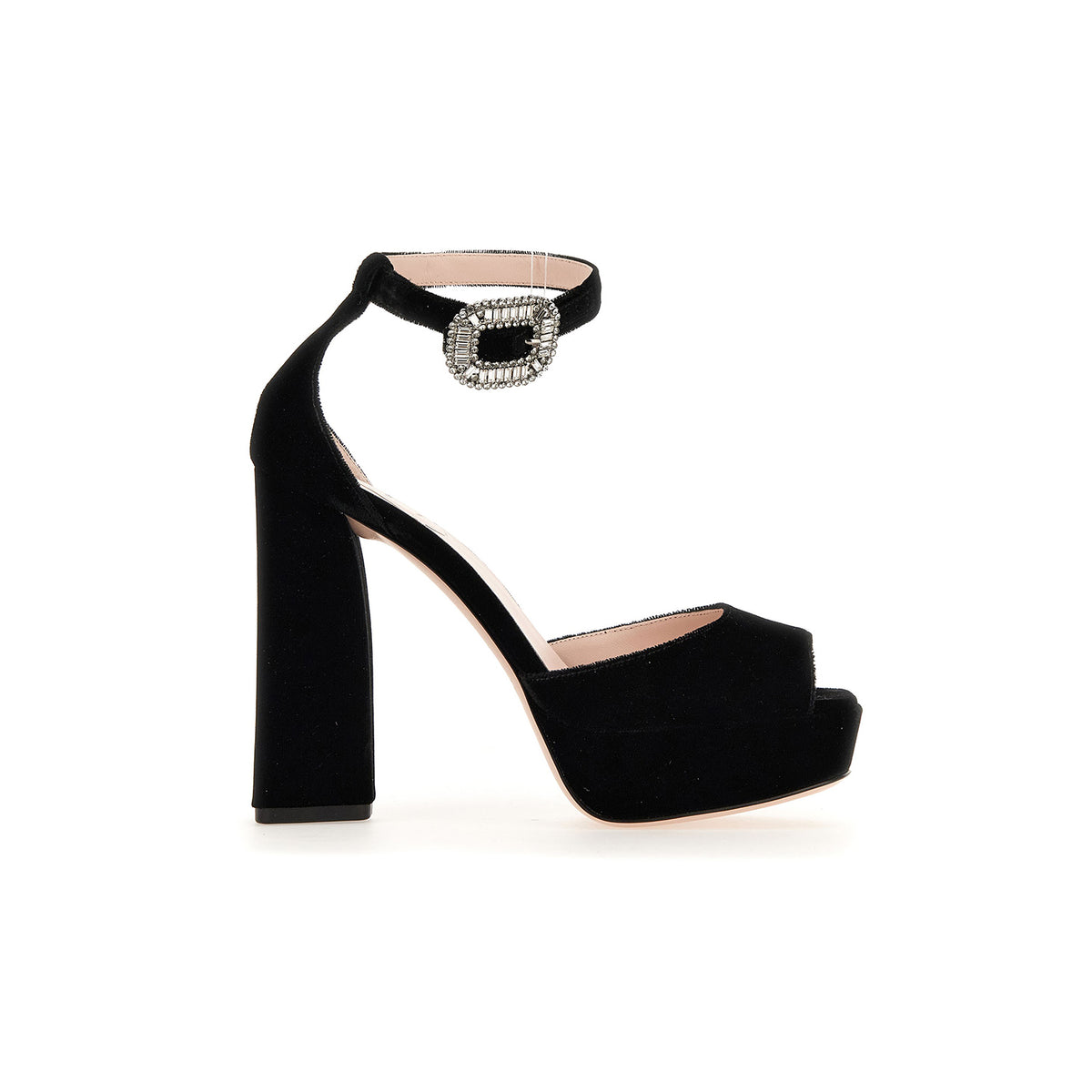 Pilgrim Buckle Platform Sandals in Velvet
