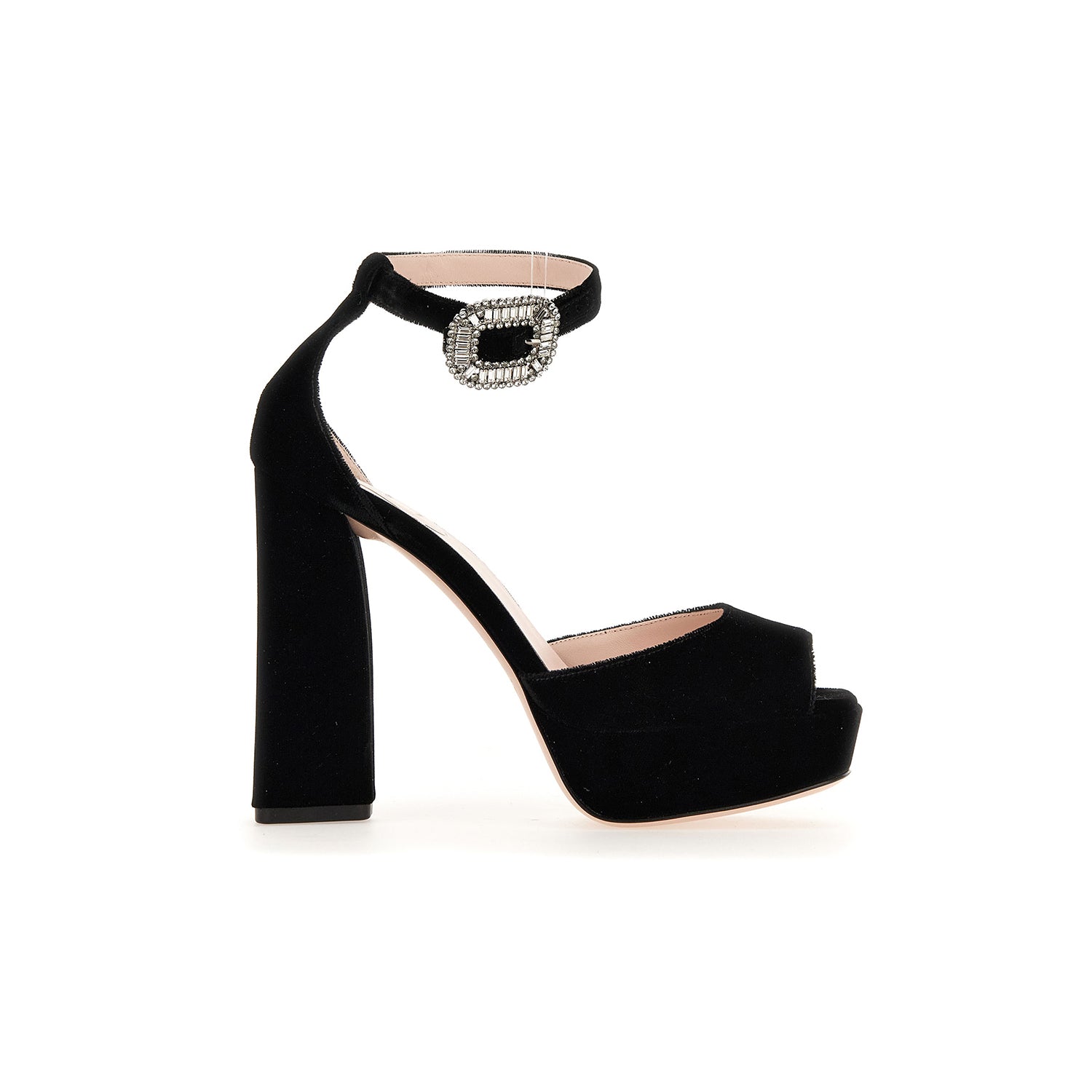 Pilgrim Buckle Platform Sandals in Velvet