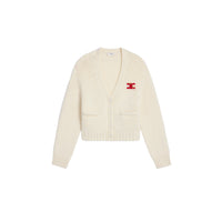 Cardigan in Off White Cashmere and Silk