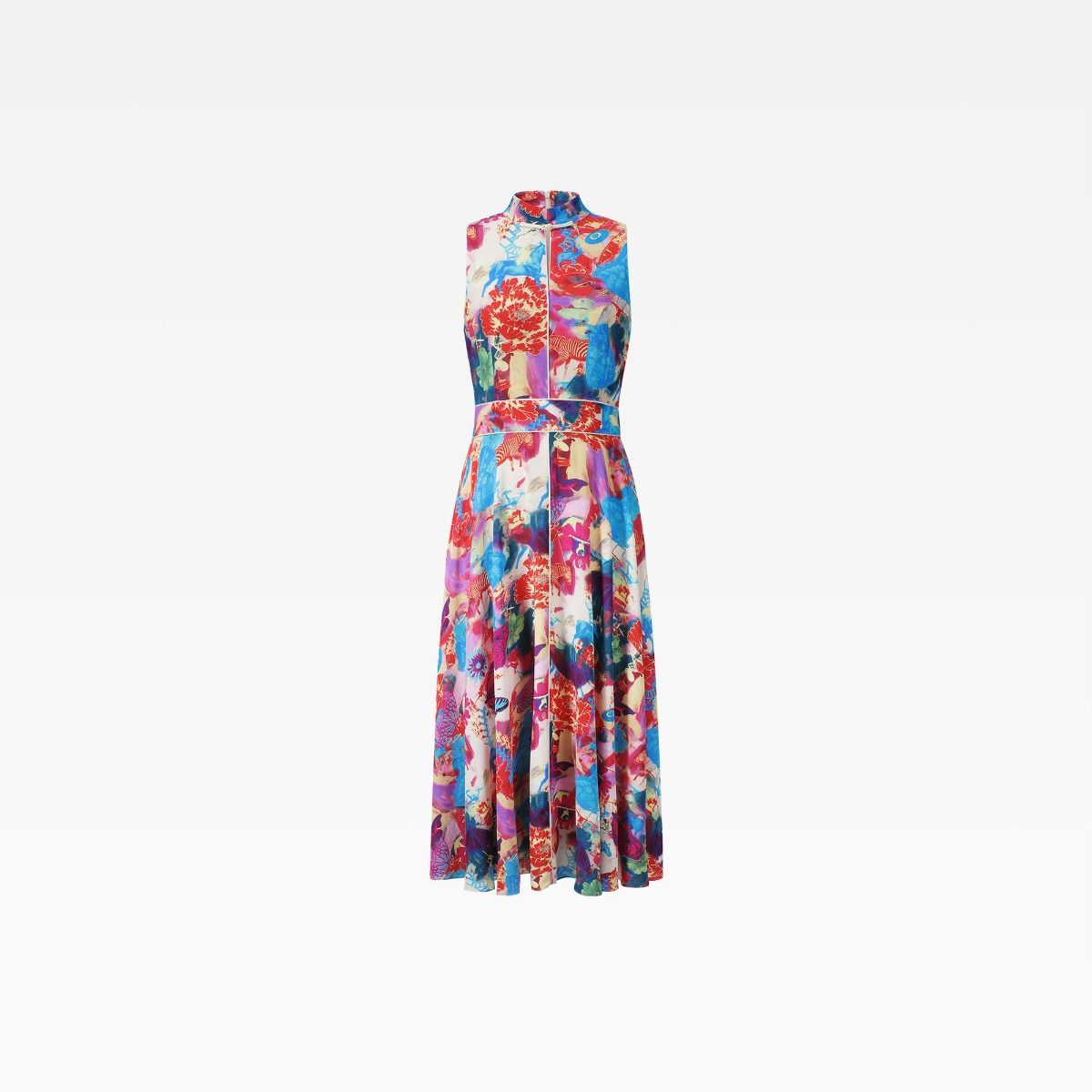 SHANGHAI TANG x JACKY TSAI Printed Silk Dress