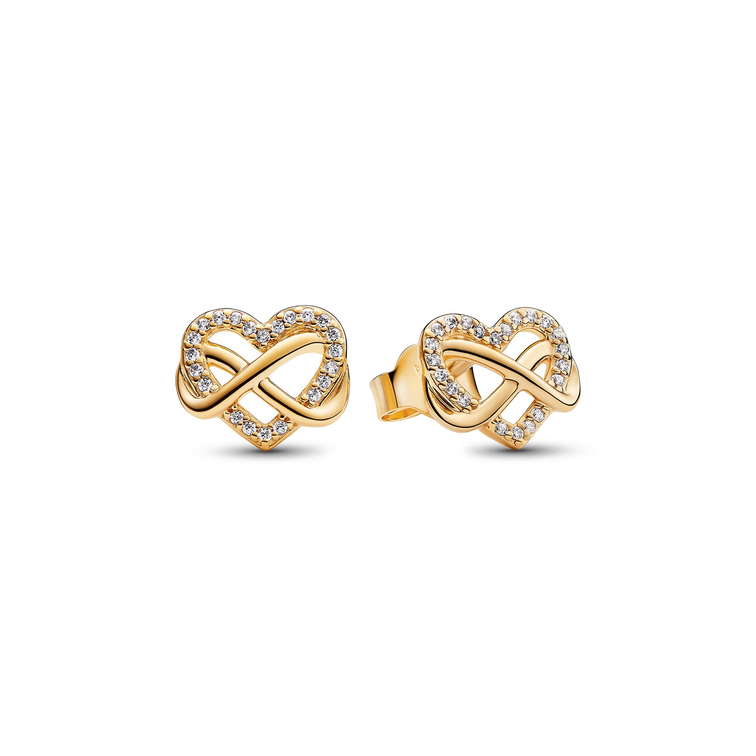 Sparkling Infinity Heart Stud Earrings