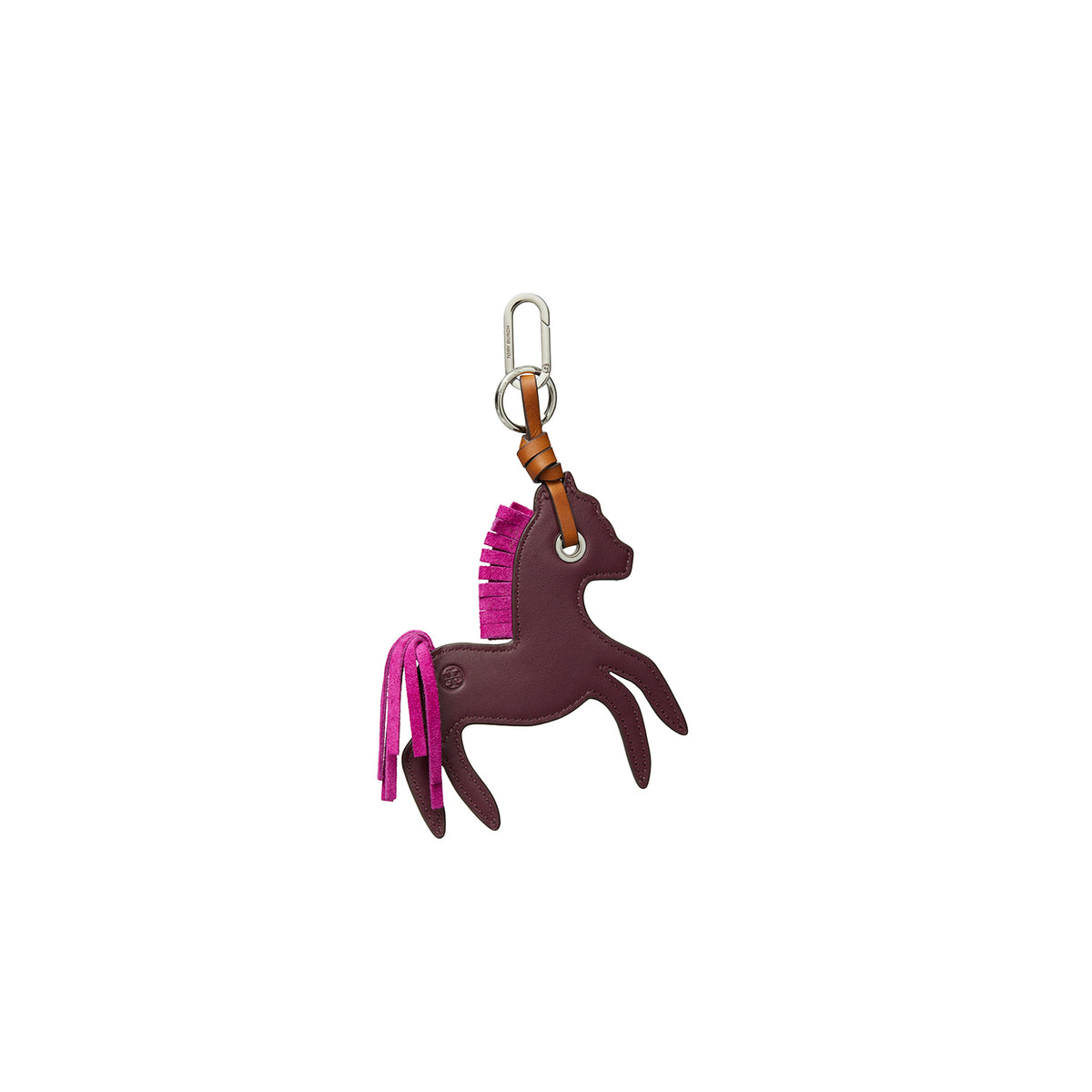 Flat Leather Horse Key Fob