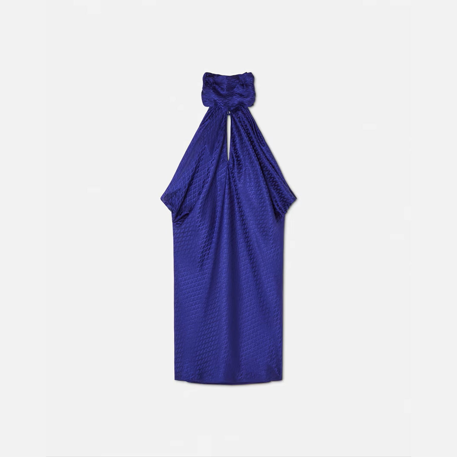 V Allover Jacquard Silk Relaxed Mini Dress