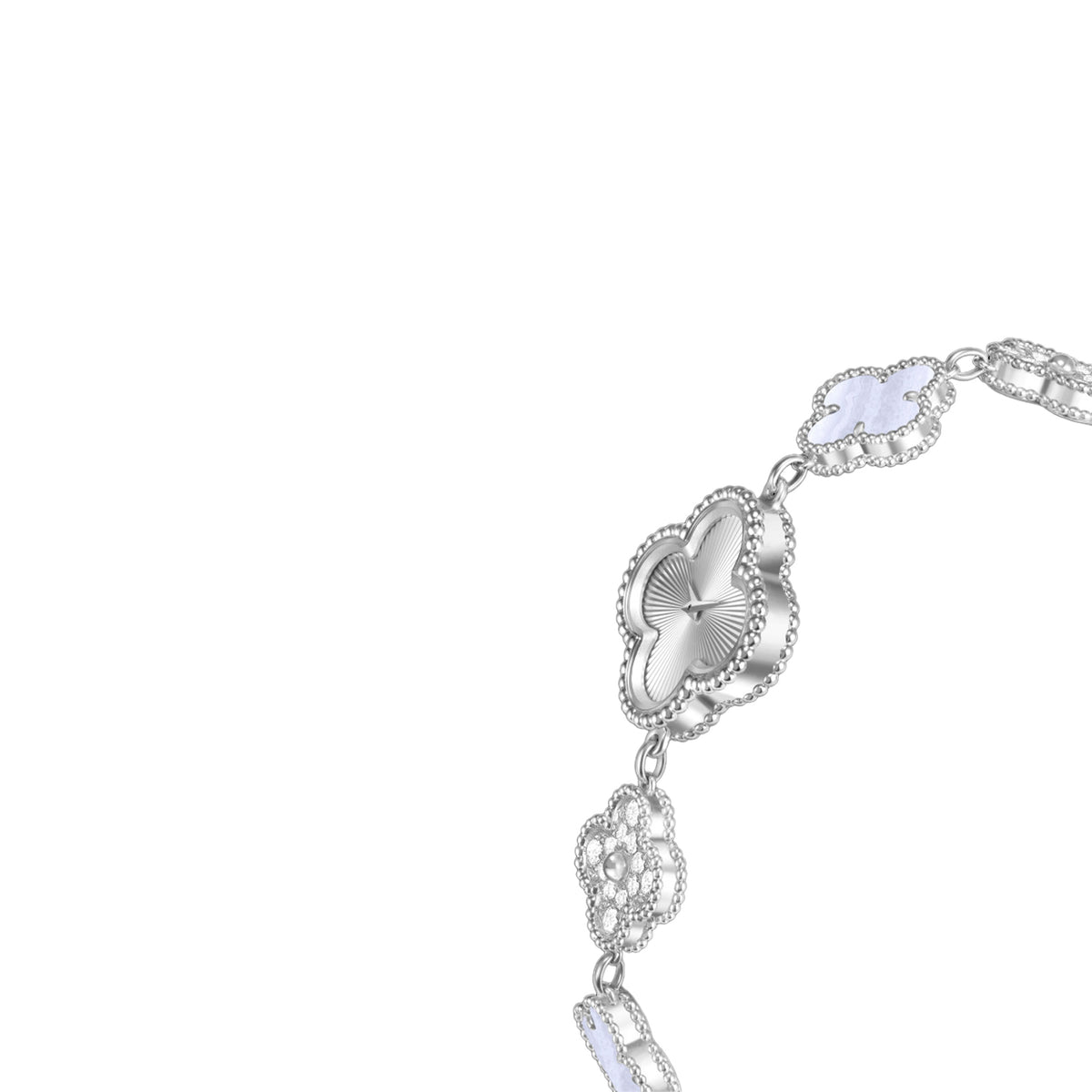 Sweet Alhambra Watch Guilloché White Gold