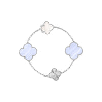 Magic Alhambra Transformable Long Necklace White Gold