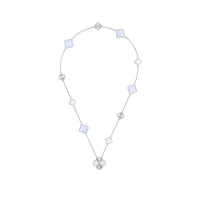Magic Alhambra Transformable Long Necklace White Gold