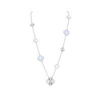 Magic Alhambra Transformable Long Necklace White Gold