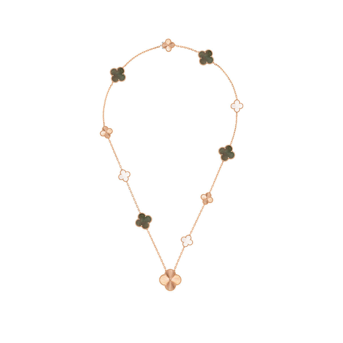 Magic Alhambra Transformable Long Necklace Rose Gold